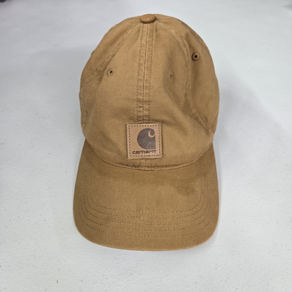 Carhartt Men Baseball Cap OS Brown Curved Strapback Logo Patch READ